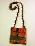 "Tablette 2". Plexi miroir. Pigments. Poudre de cuivre.