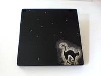 La nuit tous les chats sont gris (bas). M&eacute;dium. 20x20 cm.